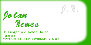jolan nemes business card